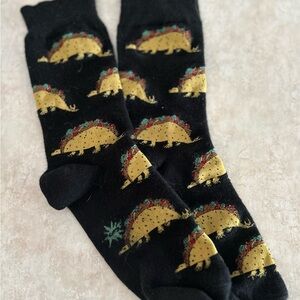 Black Dinosaur Print Kids Socks